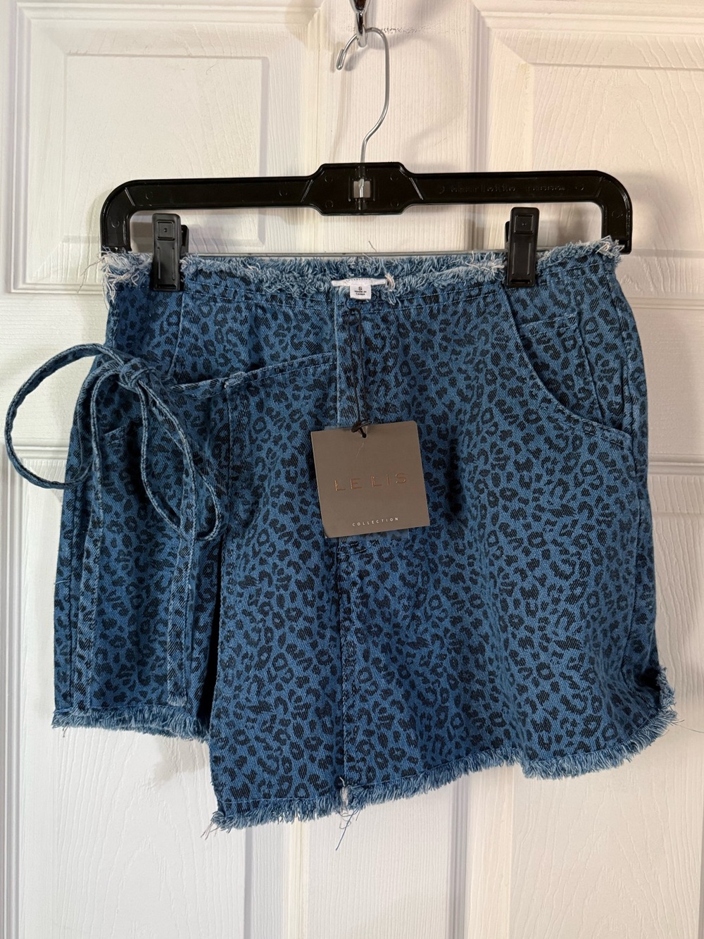 Leopard Print Denim Skort
